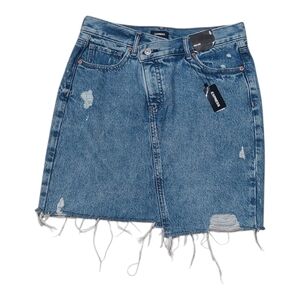 NWT Express High Waisted Crossover  Denim Skirt‎